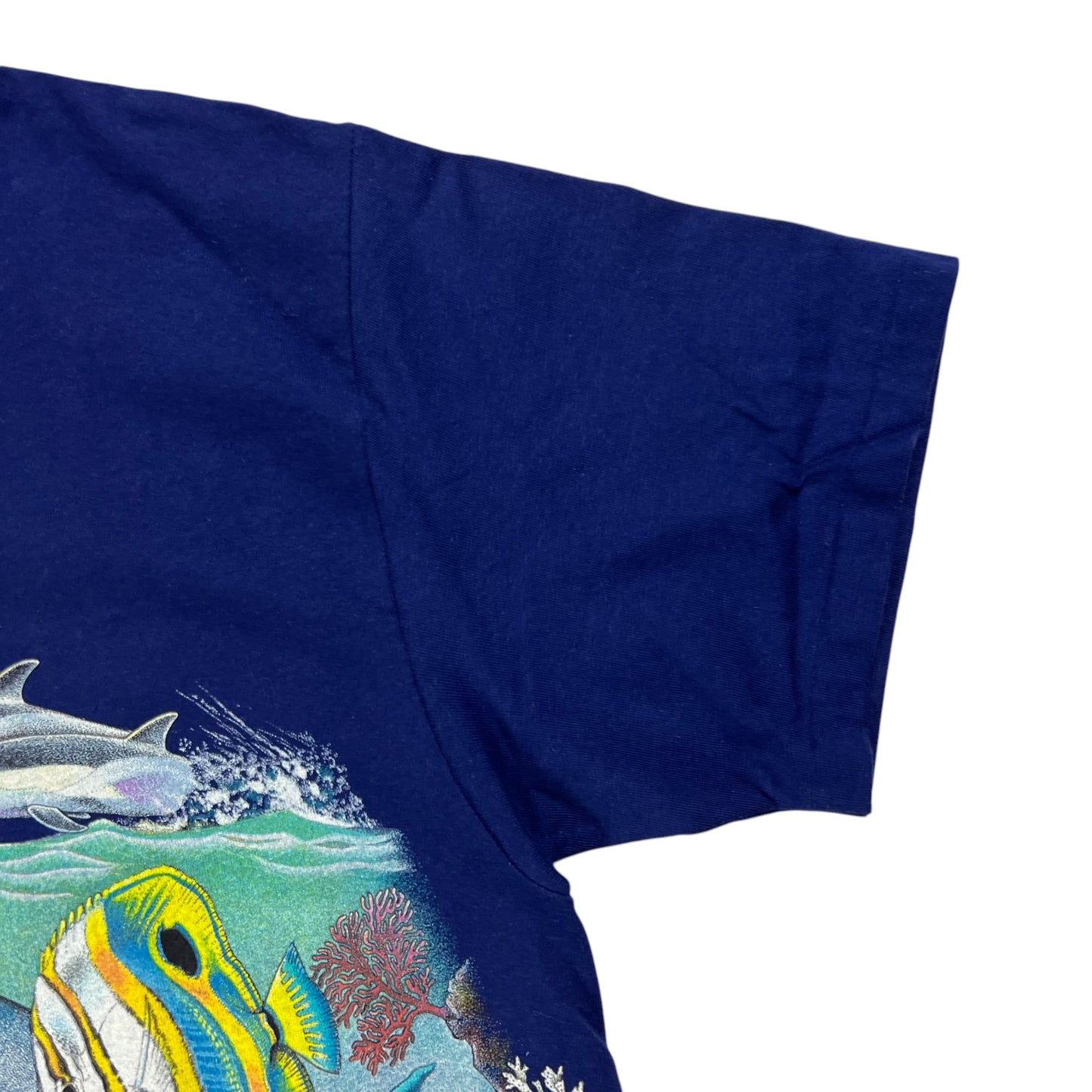 Vintage 1993 Ocean life Sue Wilkinson wrap around nature tee (L)