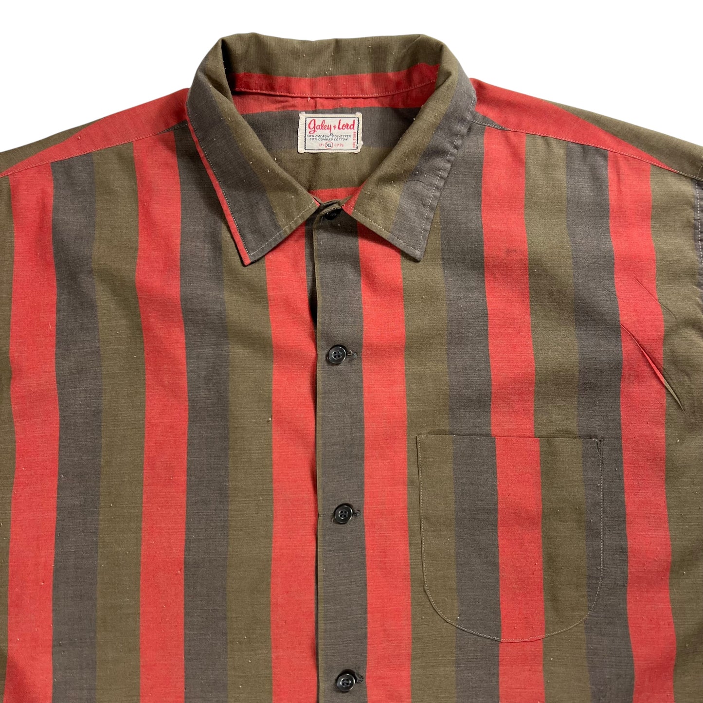 Vintage 1950s Galey + Lord striped button up shirt (XL)