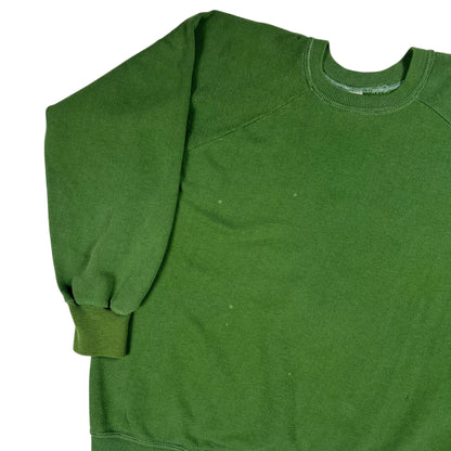 Vintage 1970s faded green blank crewneck (M)