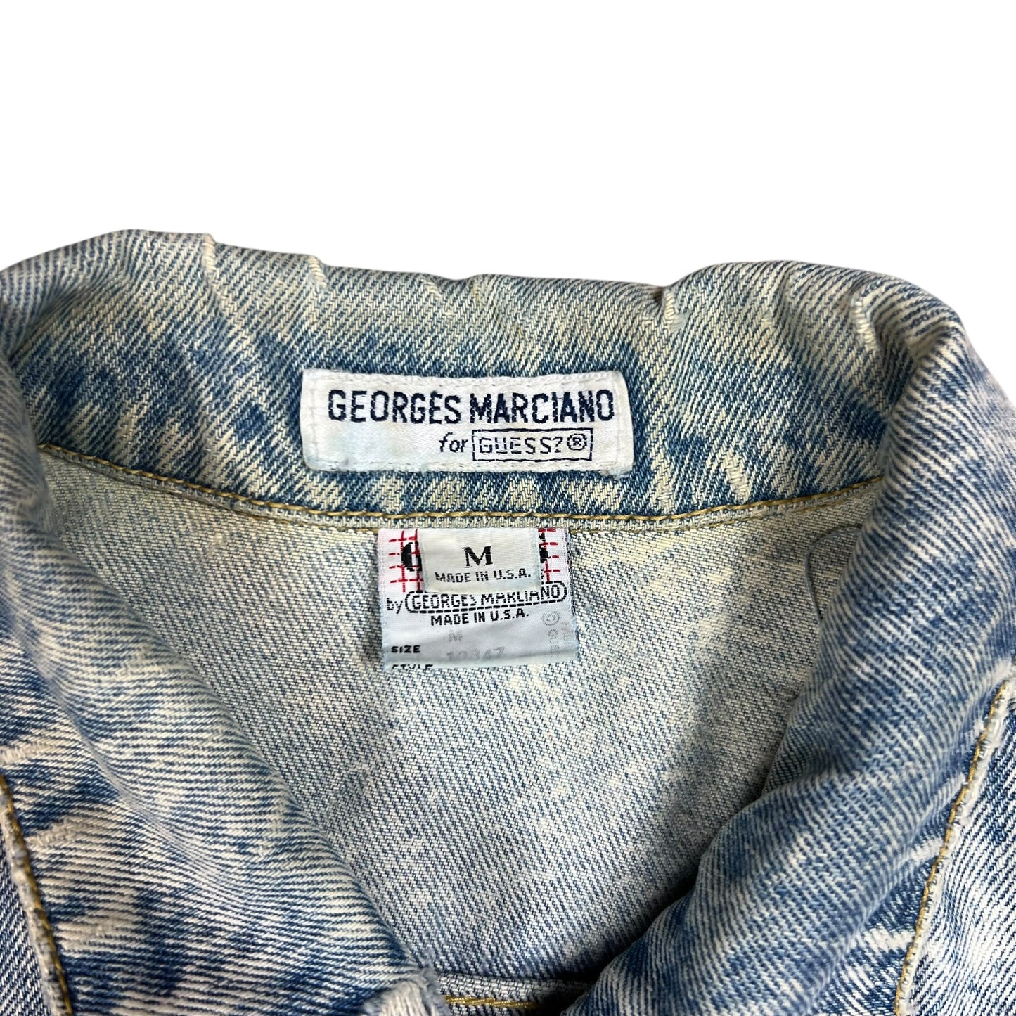 Vintage 90s GUESS Jeans acid wash worn denim jacket (M)