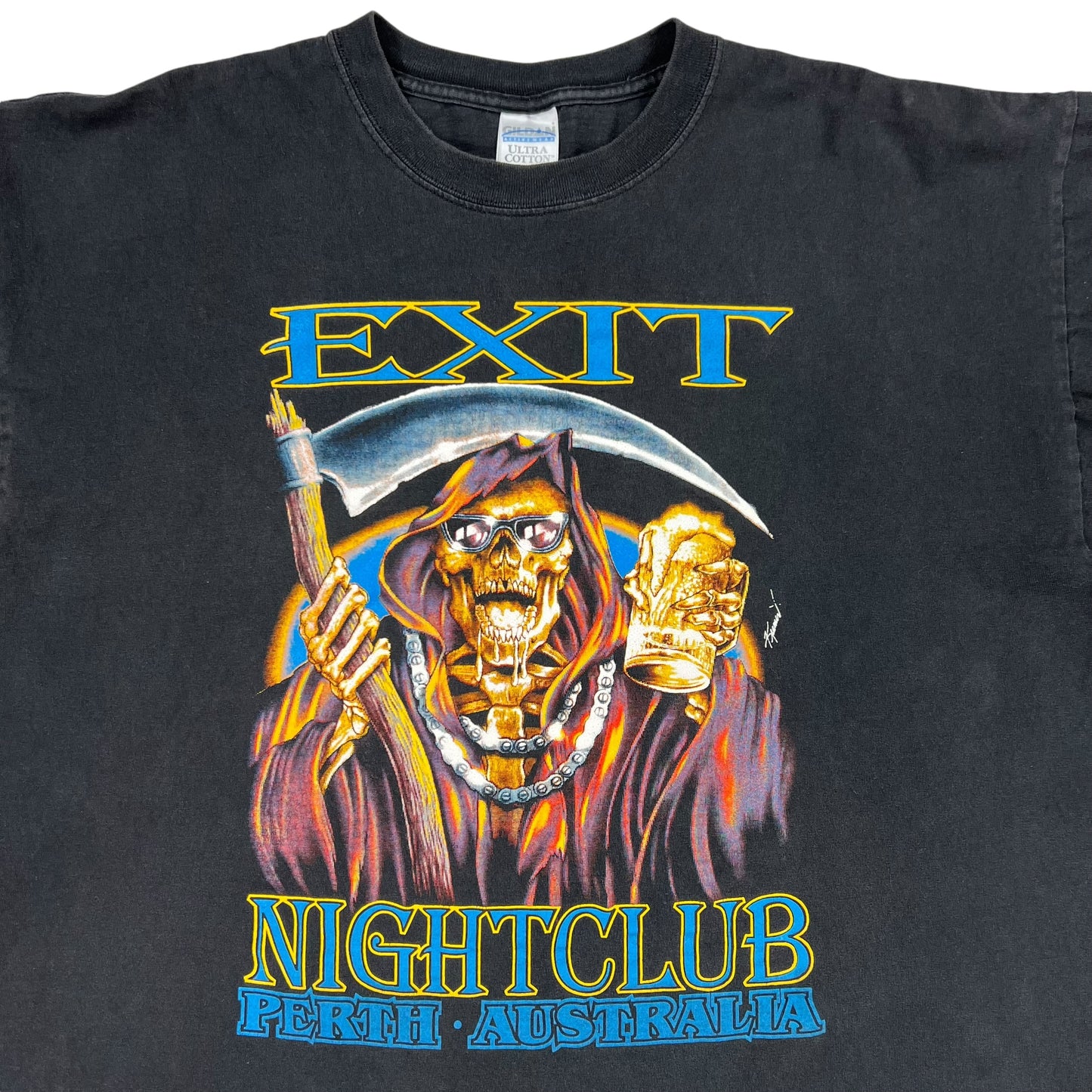 Vintage Y2K Exit Nightclub skeleton tee (XXL)