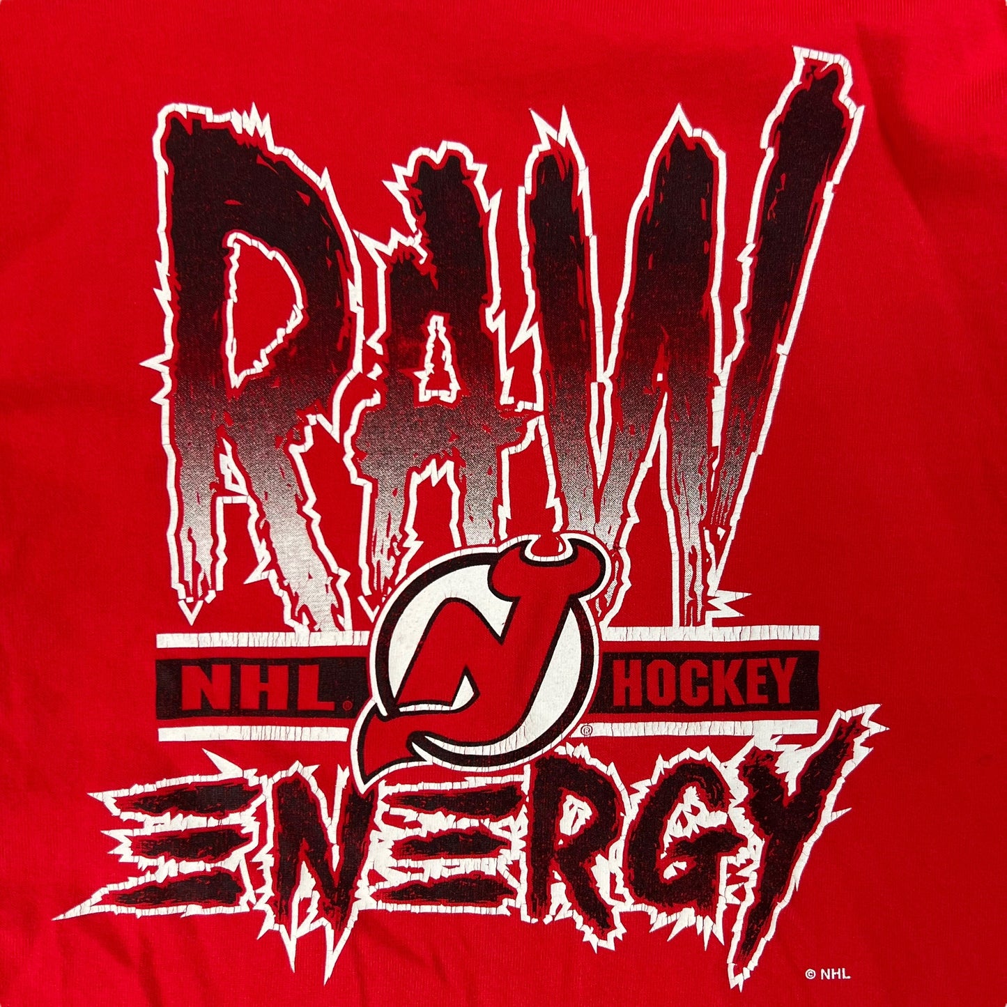 Vintage 90s New Jersey Devils Raw Energy long sleeve print shirt (M)