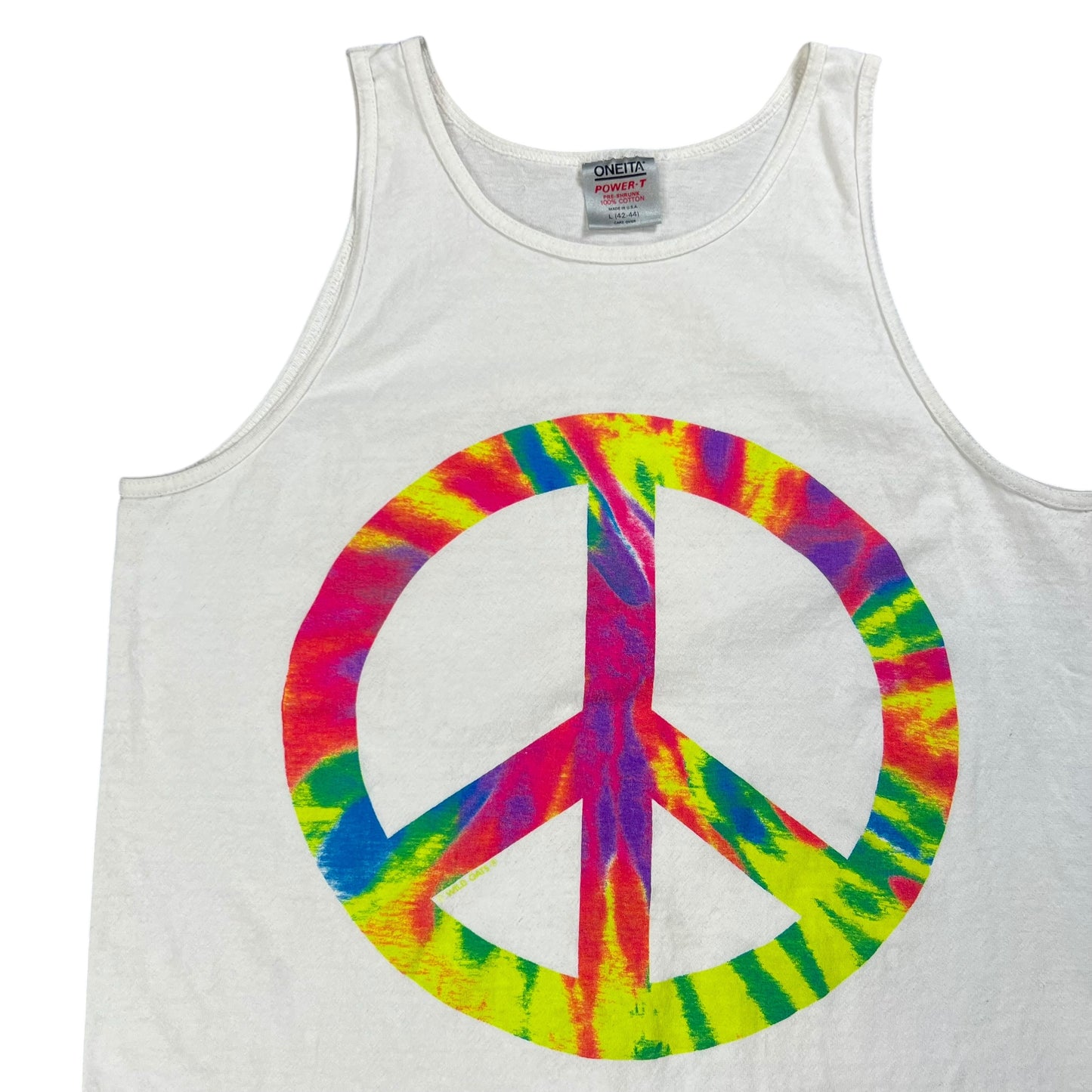 Vintage 90s Peace sign hippie tie dye tank top (M)