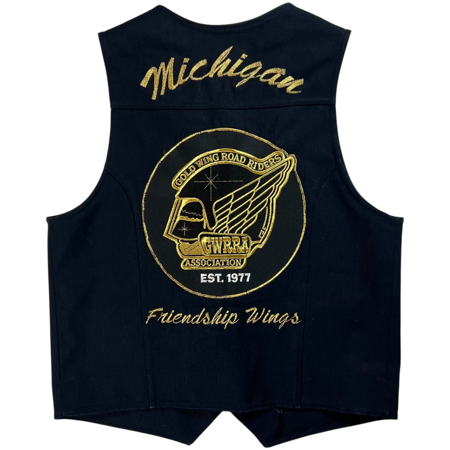 Vintage 80s Gold Wing Road Riders biker club vest (M)