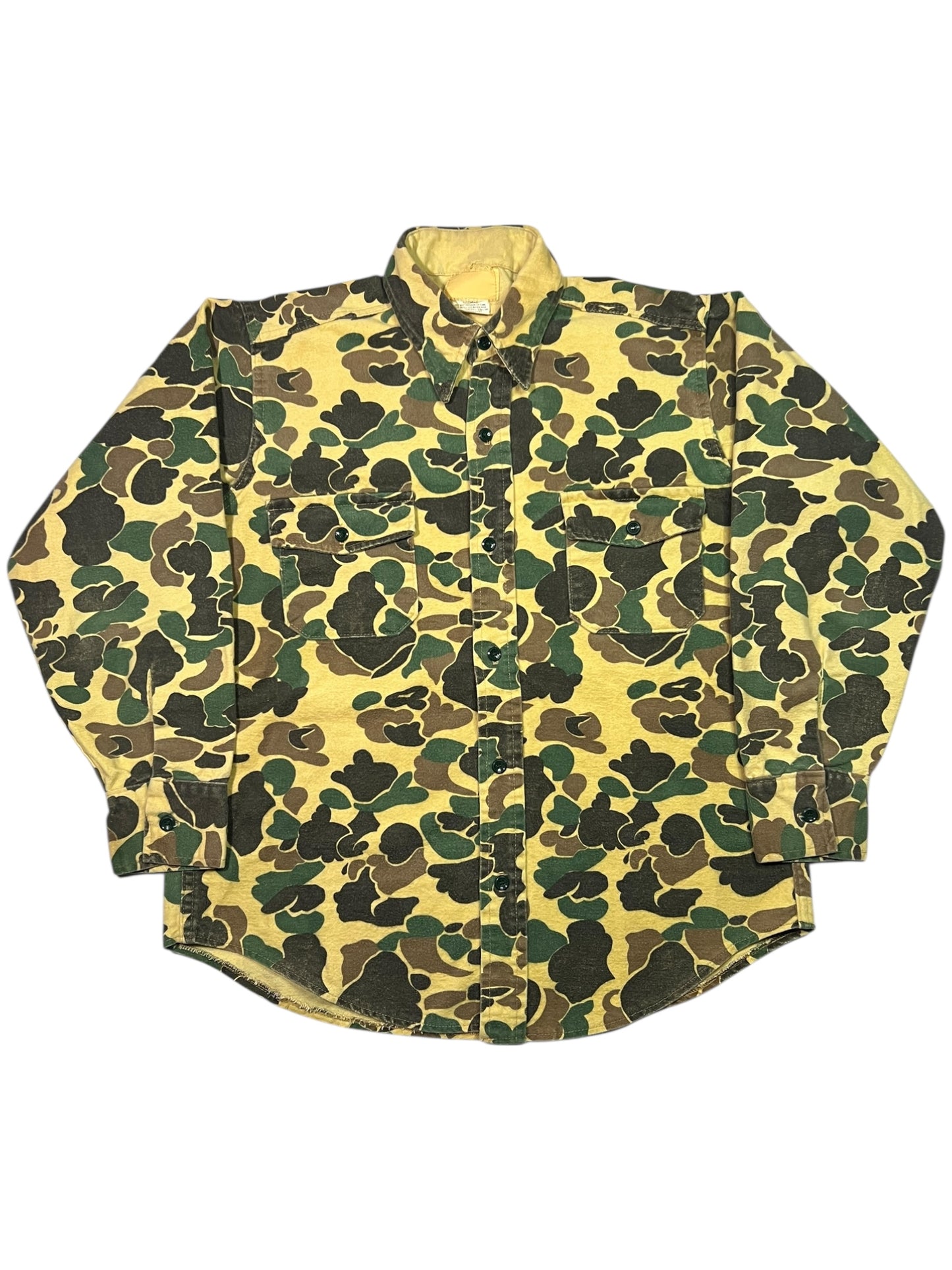 Vintage 1970s Duck Camo Chamois button up shirt (L)