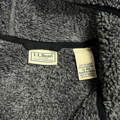 Vintage Y2K L.L. Bean Deep Pile Sherpa fleece anorak hoodie (XL)