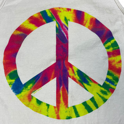 Vintage 90s Peace sign hippie tie dye tank top (M)