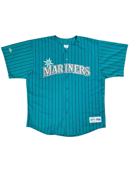 Vintage 90s Majestic Seattle Mariners pin stripe MLB jersey (XL)