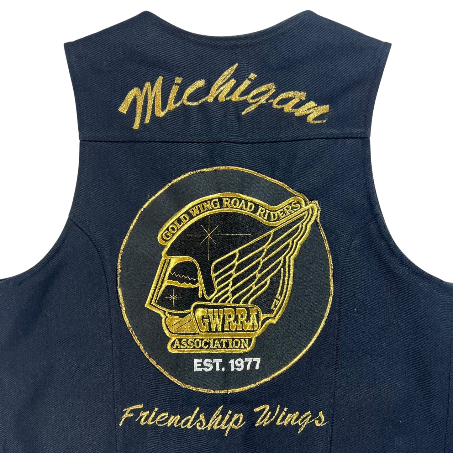 Vintage 80s Gold Wing Road Riders biker club vest (M)