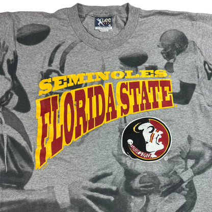 Vintage 90s Florida State University Seminoles football all over print tee (L)