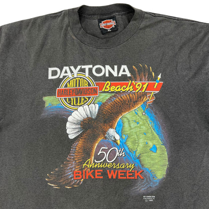 Vintage 1990 3D Emblem Harley Davidson Eagle Daytona tee (L)