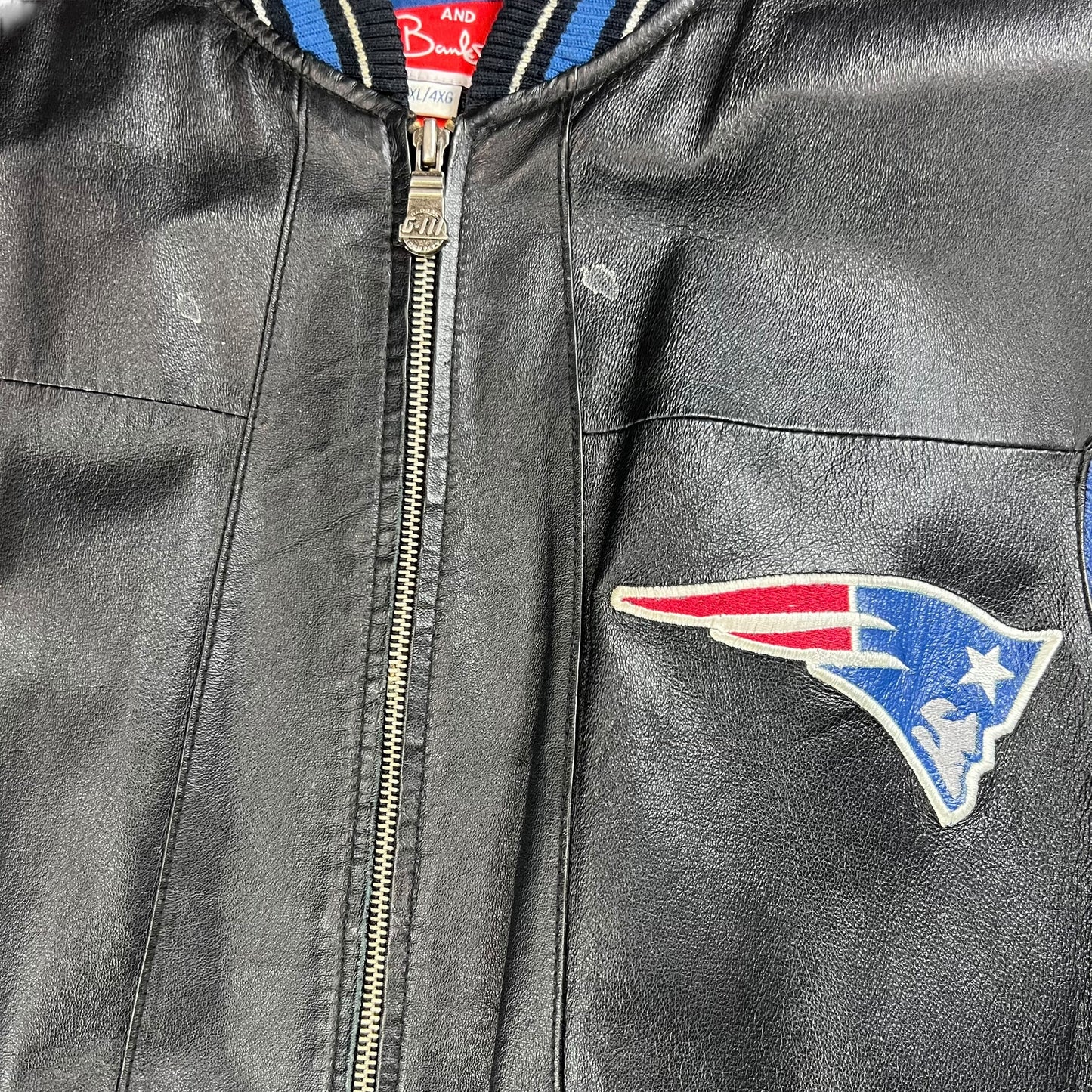Vintage 90s Carl Banks GIII New England Patriots leather jacket (XXL)