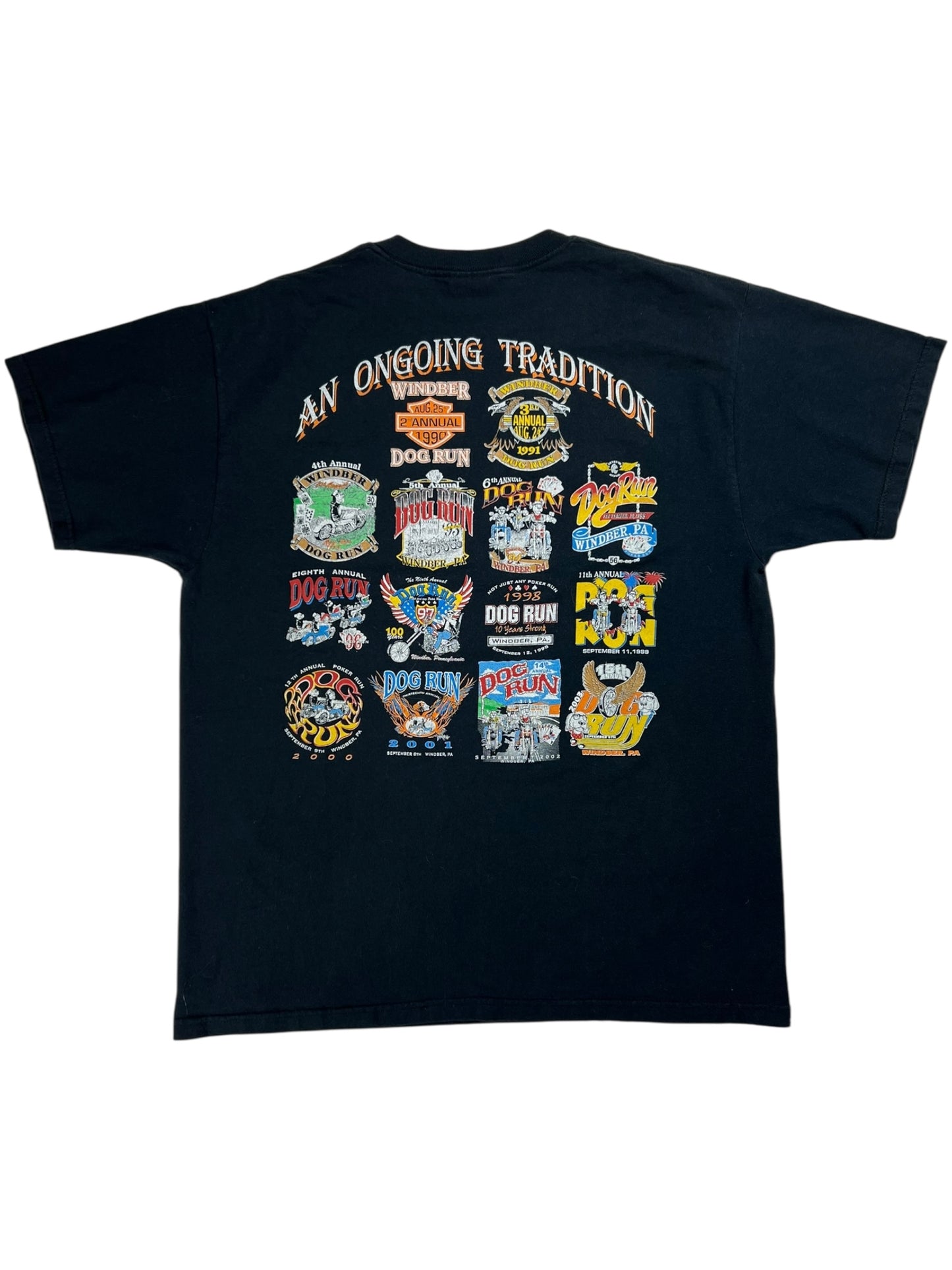 Vintage Y2K Dog Run Windber biker rally tee (L)