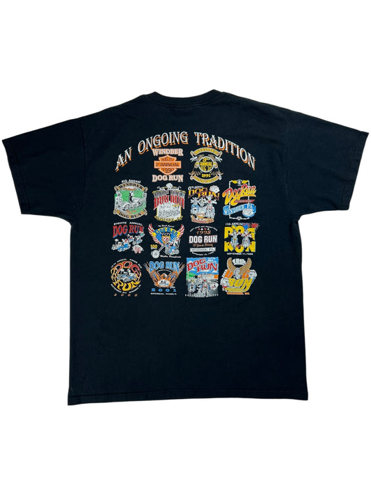 Vintage Y2K Dog Run Windber biker rally tee (L)