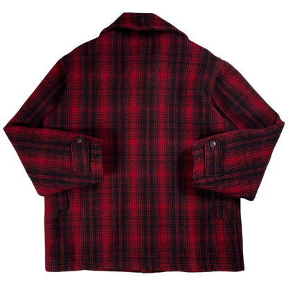 Vintage 1950s Woolrich buffalo plaid mackinaw red wool jacket (XL)