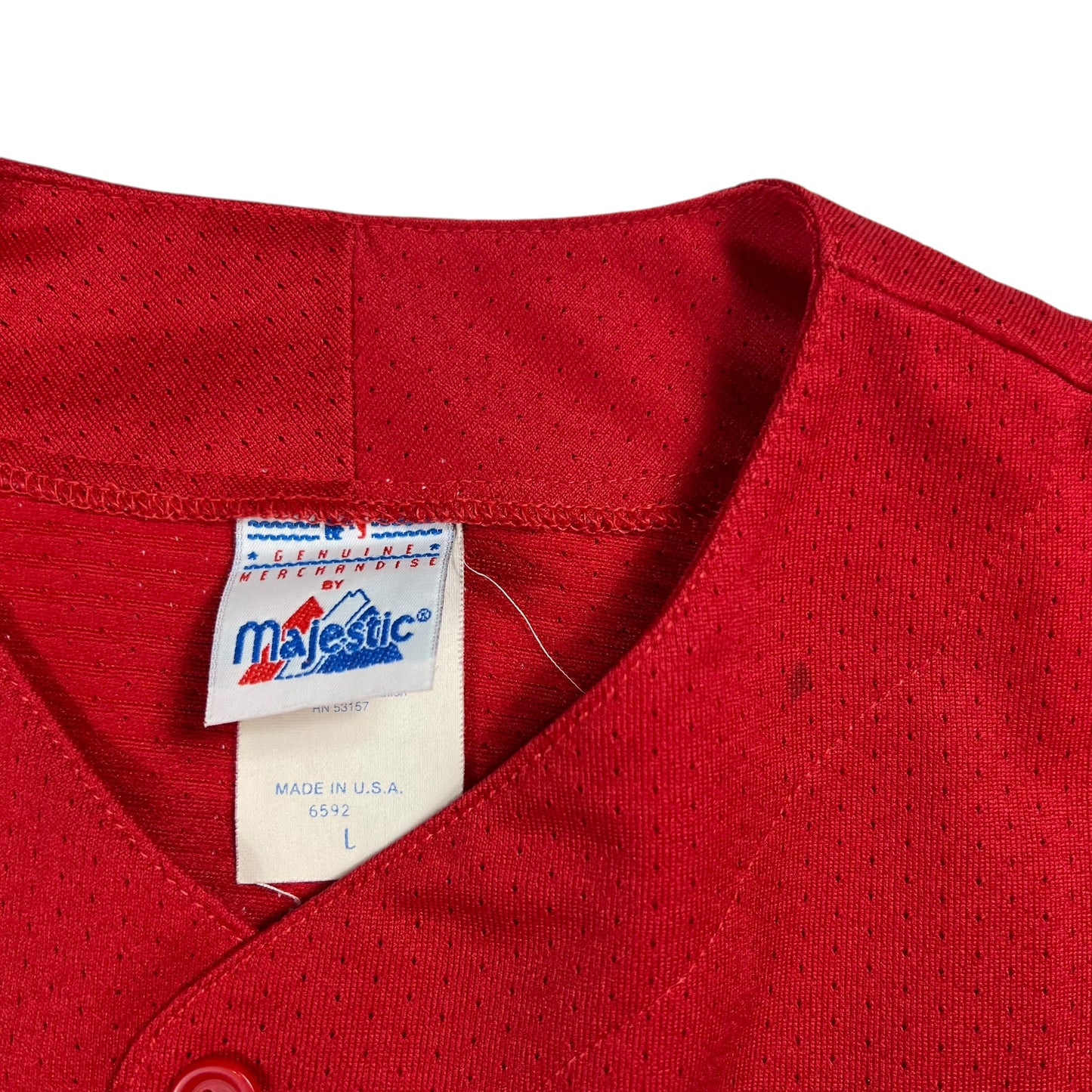 Vintage 90s Majestic New York Yankees red baseball jersey (L)
