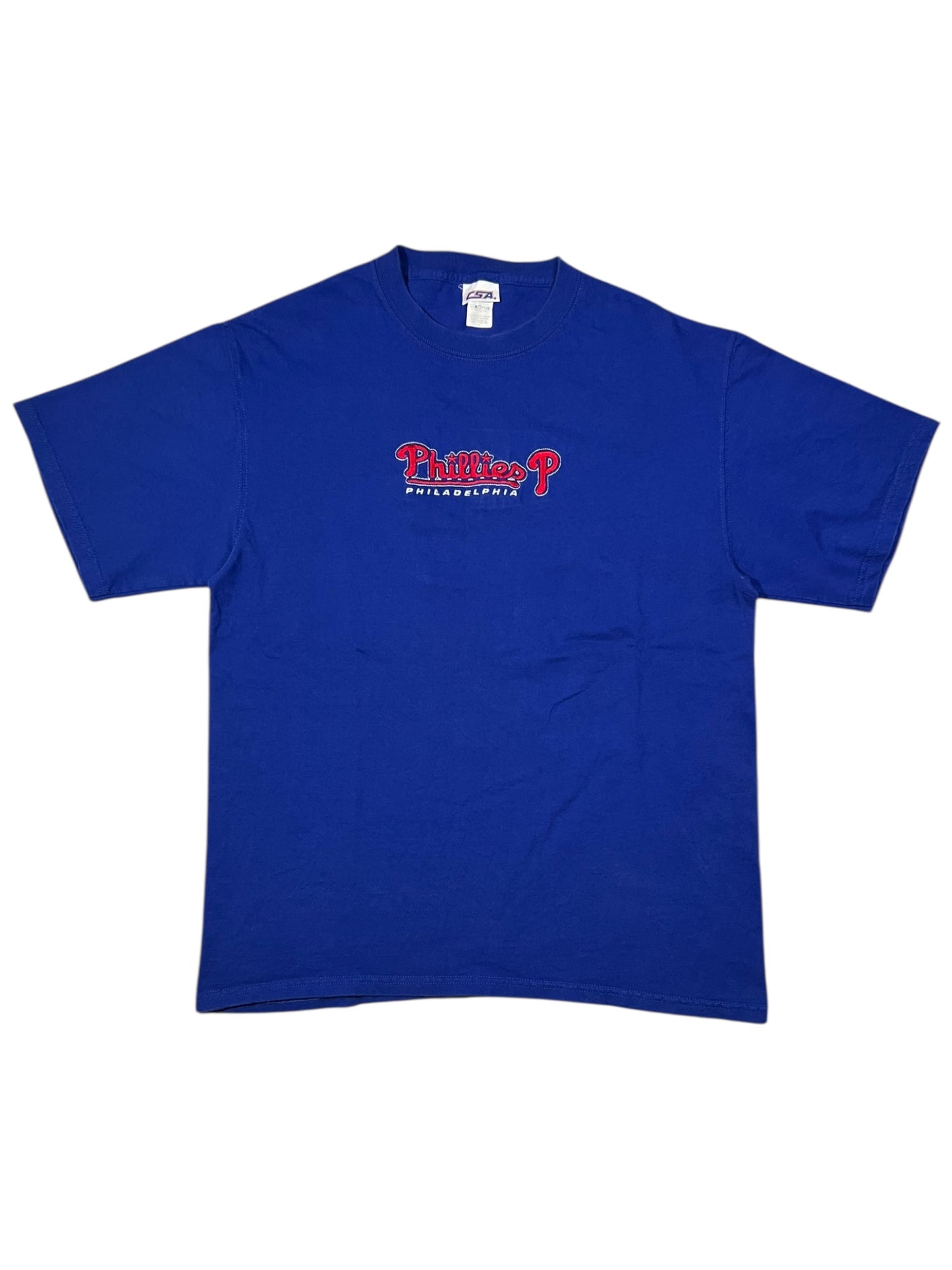 Vintage 90s CSA Philadelphia Phillies embroidered blue tee (L)