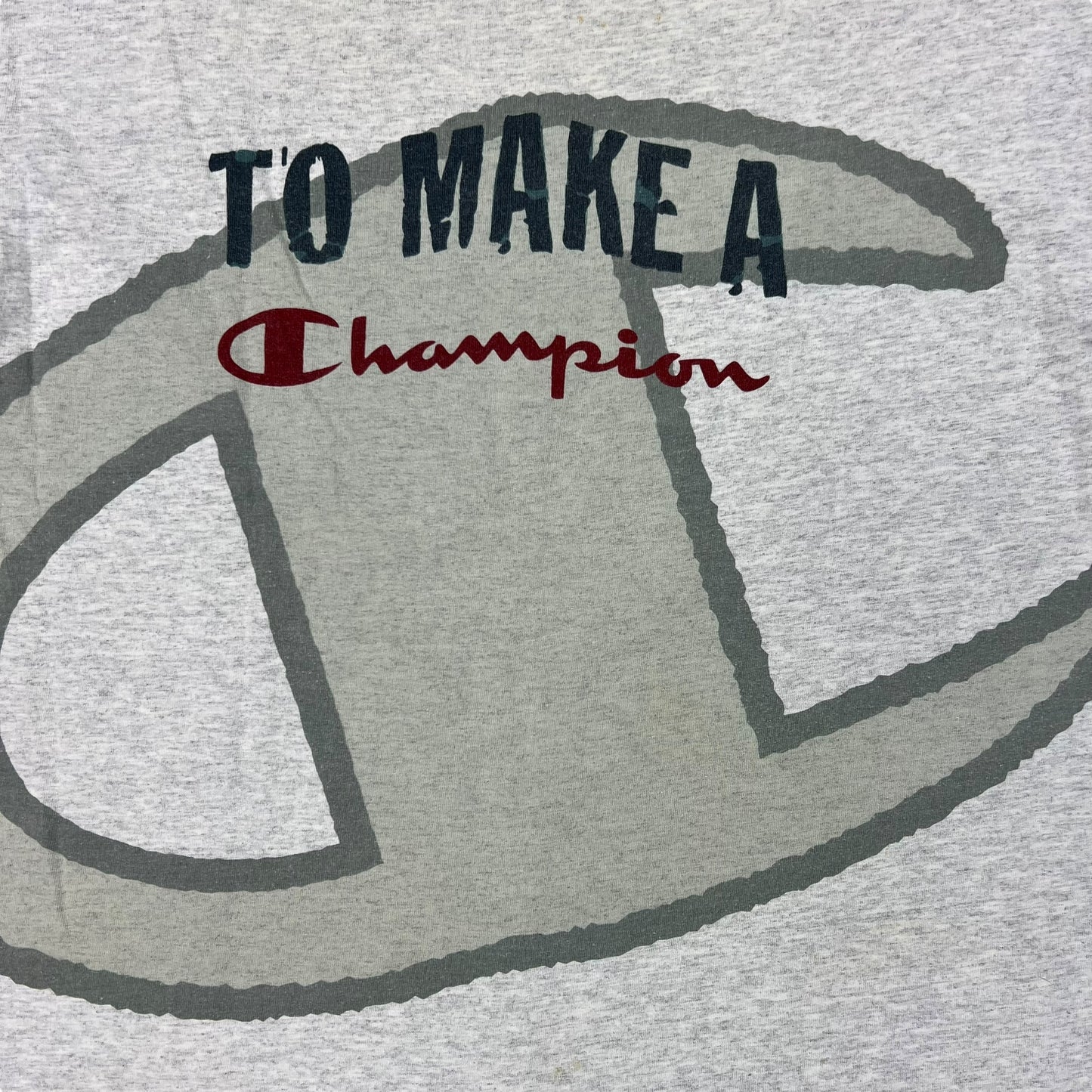 Vintage 90s Champion It Takes A Little More all over print tee (L)