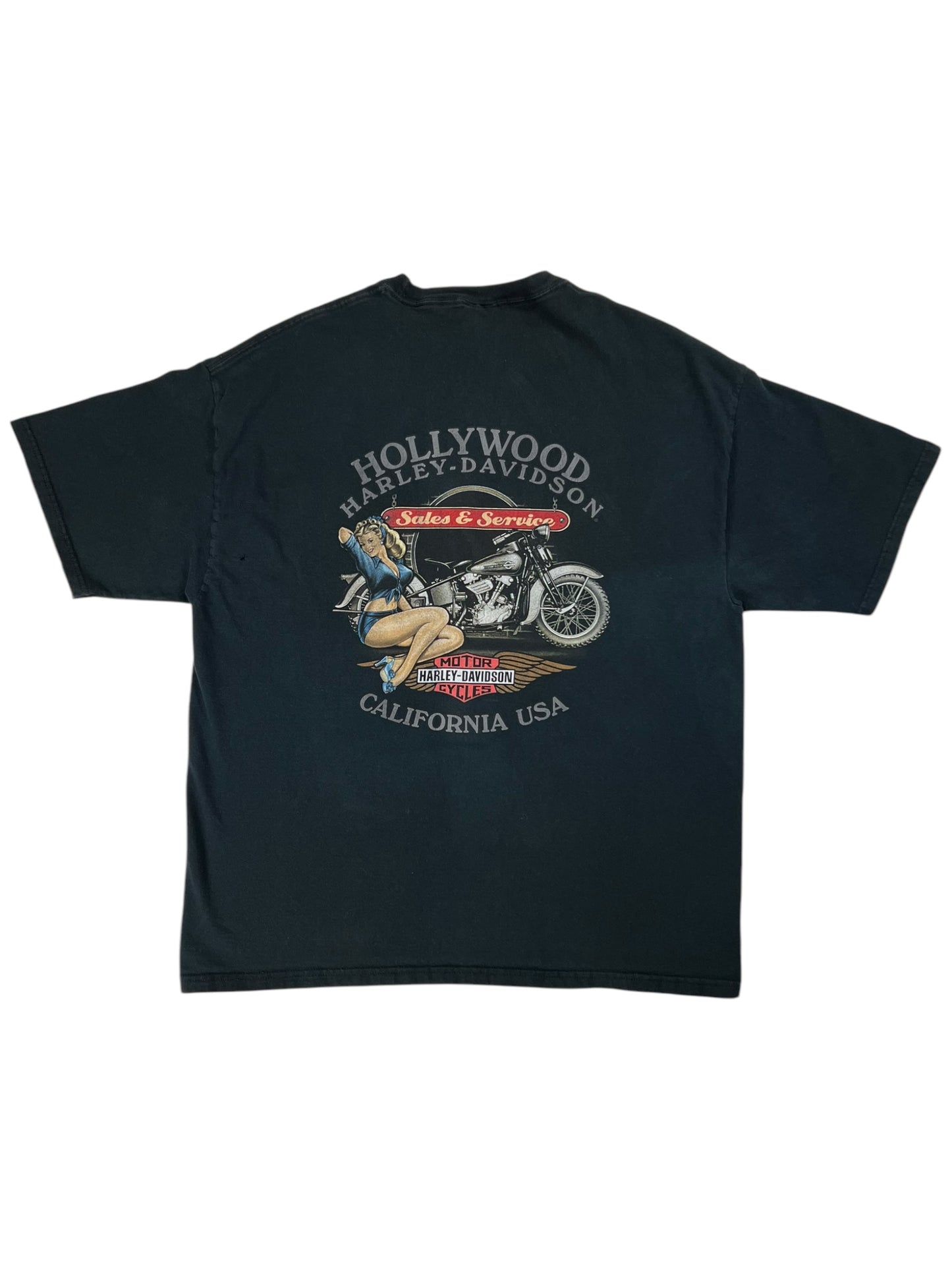 Vintage Y2K Harley Davidson Hollywood biker band tee (L)