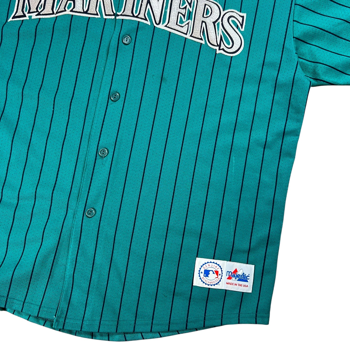 Vintage 90s Majestic Seattle Mariners pin stripe MLB jersey (XL)