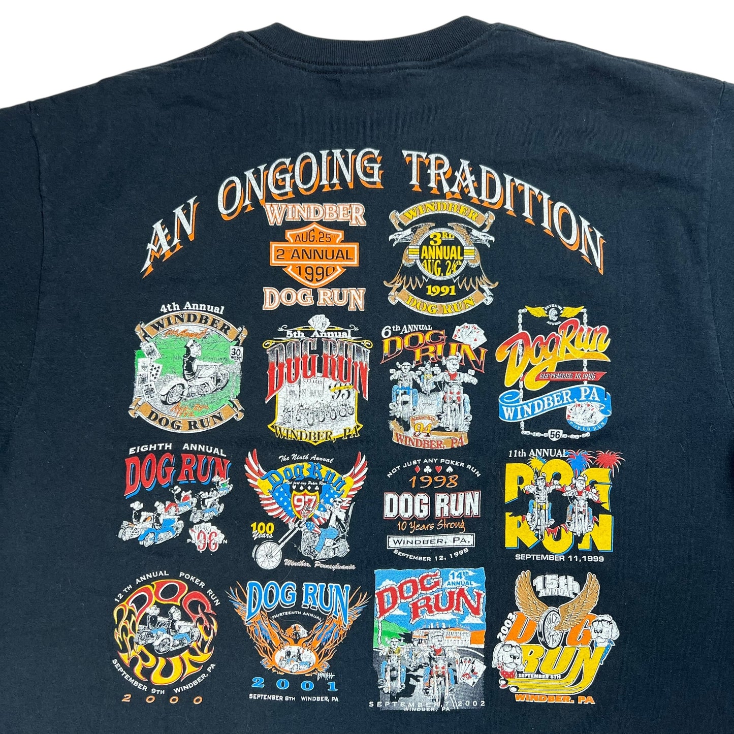 Vintage Y2K Dog Run Windber biker rally tee (L)