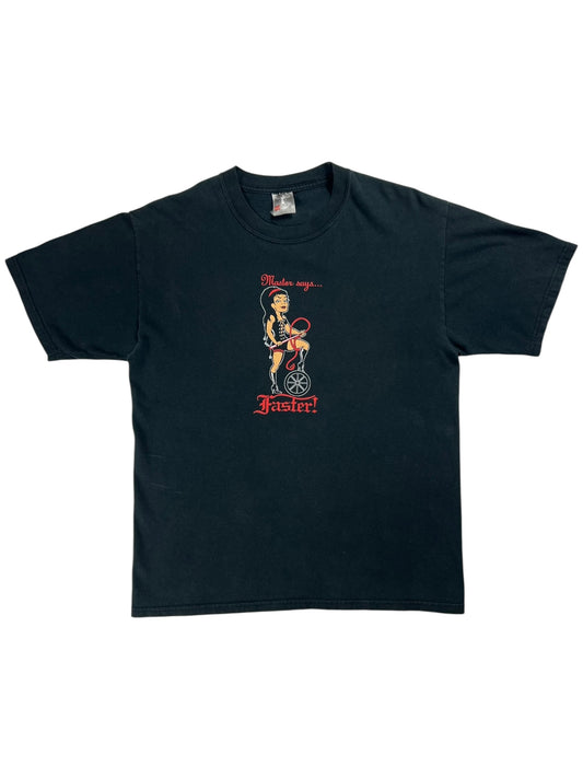 Vintage Y2K Dominatrix “Master Says… Faster” BDSM tee (M)