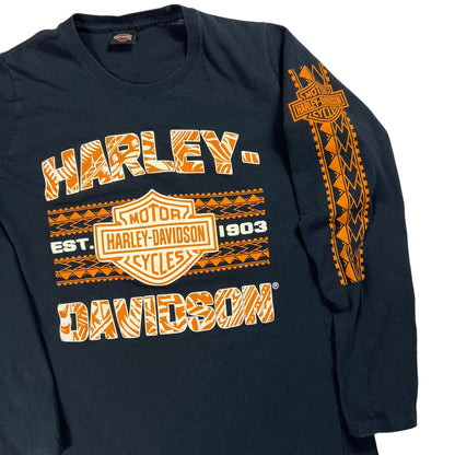 Vintage Y2K Harley Davidson femme long sleeve print shirt (M)