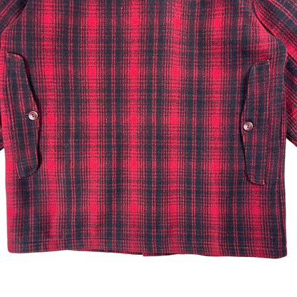Vintage 1950s Woolrich buffalo plaid mackinaw red wool jacket (XL)