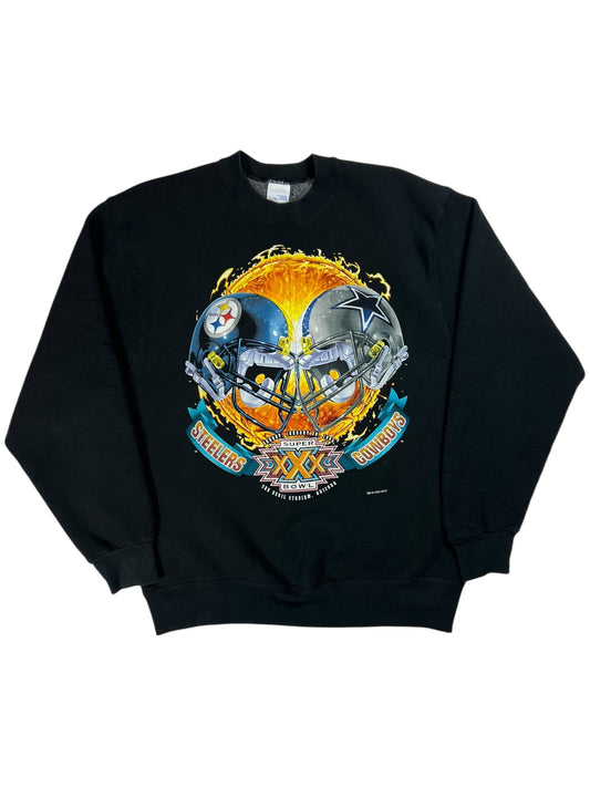 Vintage 1996 Salem Sportswear Pittsburgh Steelers Super Bowl flames crewneck (L)