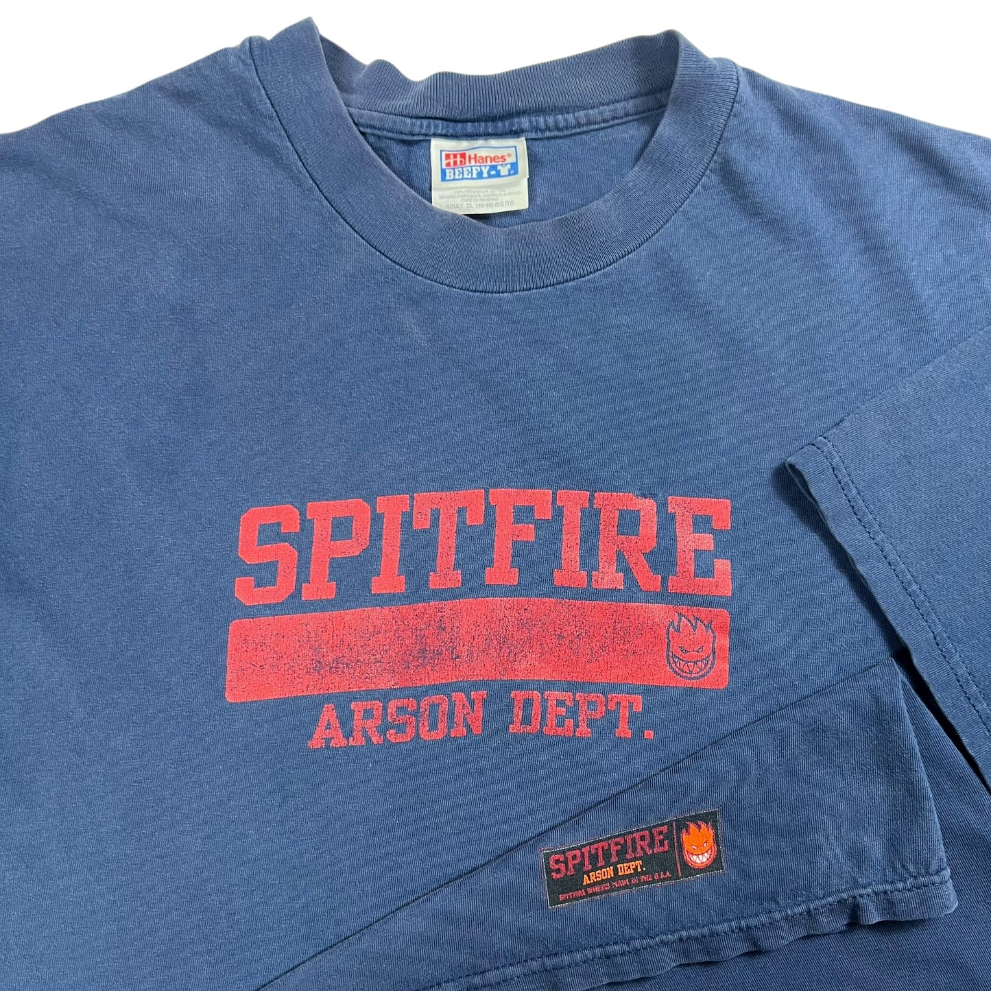 Vintage 90s Spitfire Arson Dept. faded skate tee (XL)