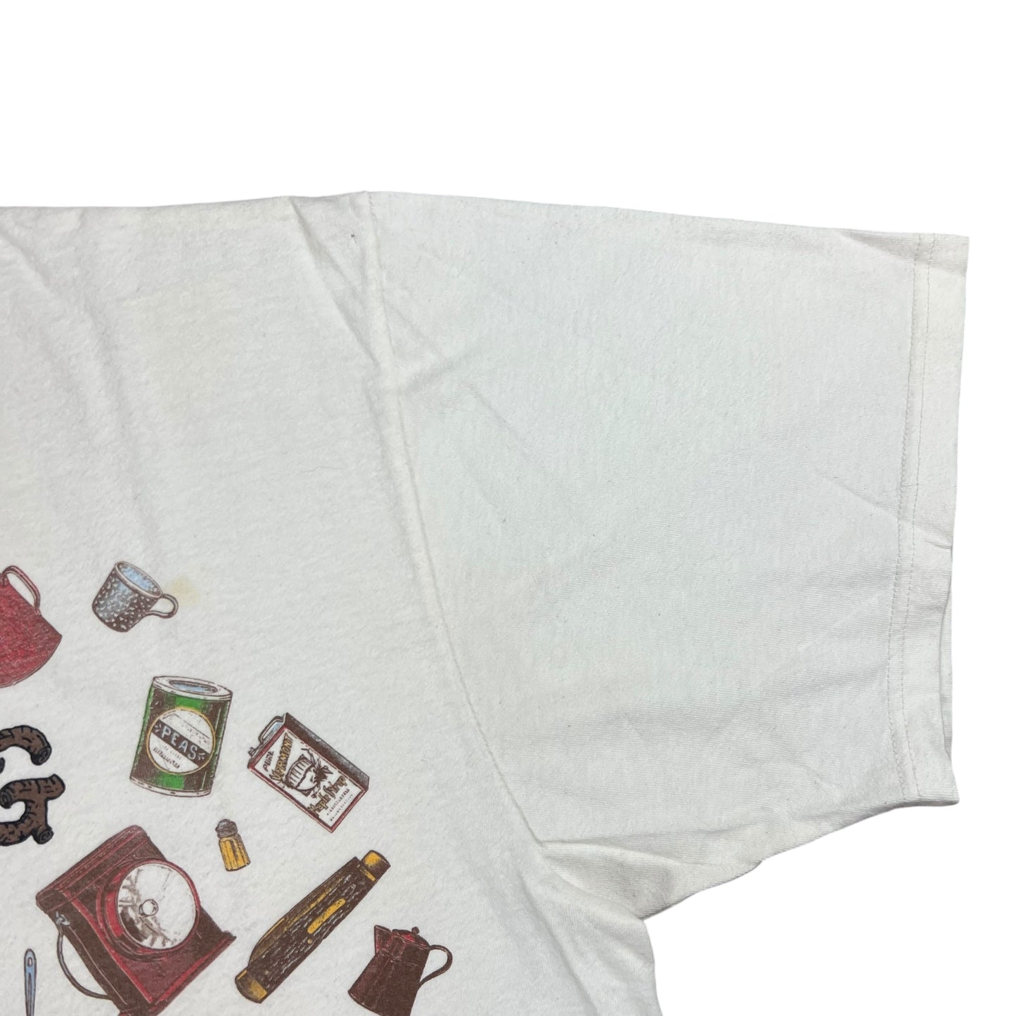 Vintage 90s Ah, Camping A Great excuse to eat beans and stop shaving all over print tee (XL)