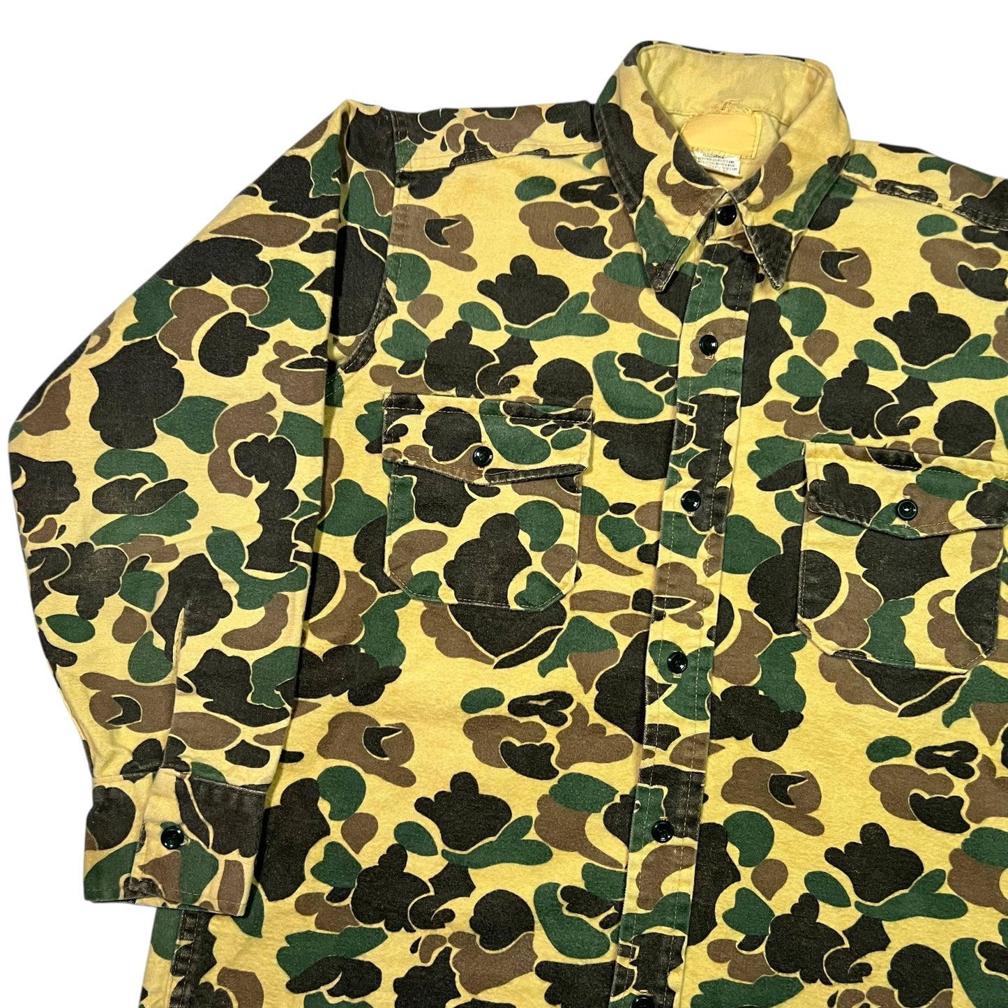 Vintage 1970s Duck Camo Chamois button up shirt (L)
