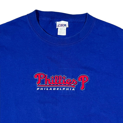 Vintage 90s CSA Philadelphia Phillies embroidered blue tee (L)