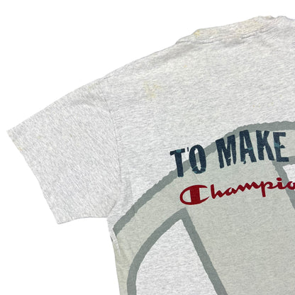 Vintage 90s Champion It Takes A Little More all over print tee (L)