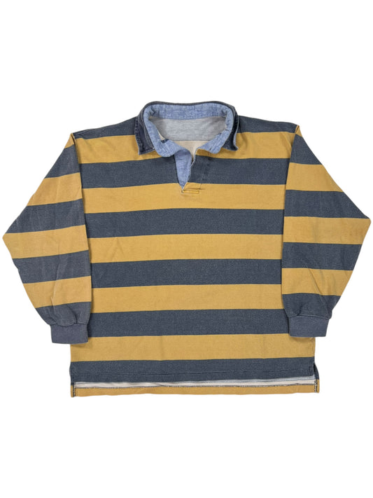 Vintage 90s striped polo rugby shirt (L)