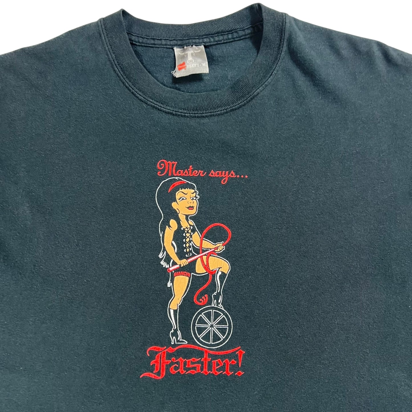 Vintage Y2K Dominatrix “Master Says… Faster” BDSM tee (M)