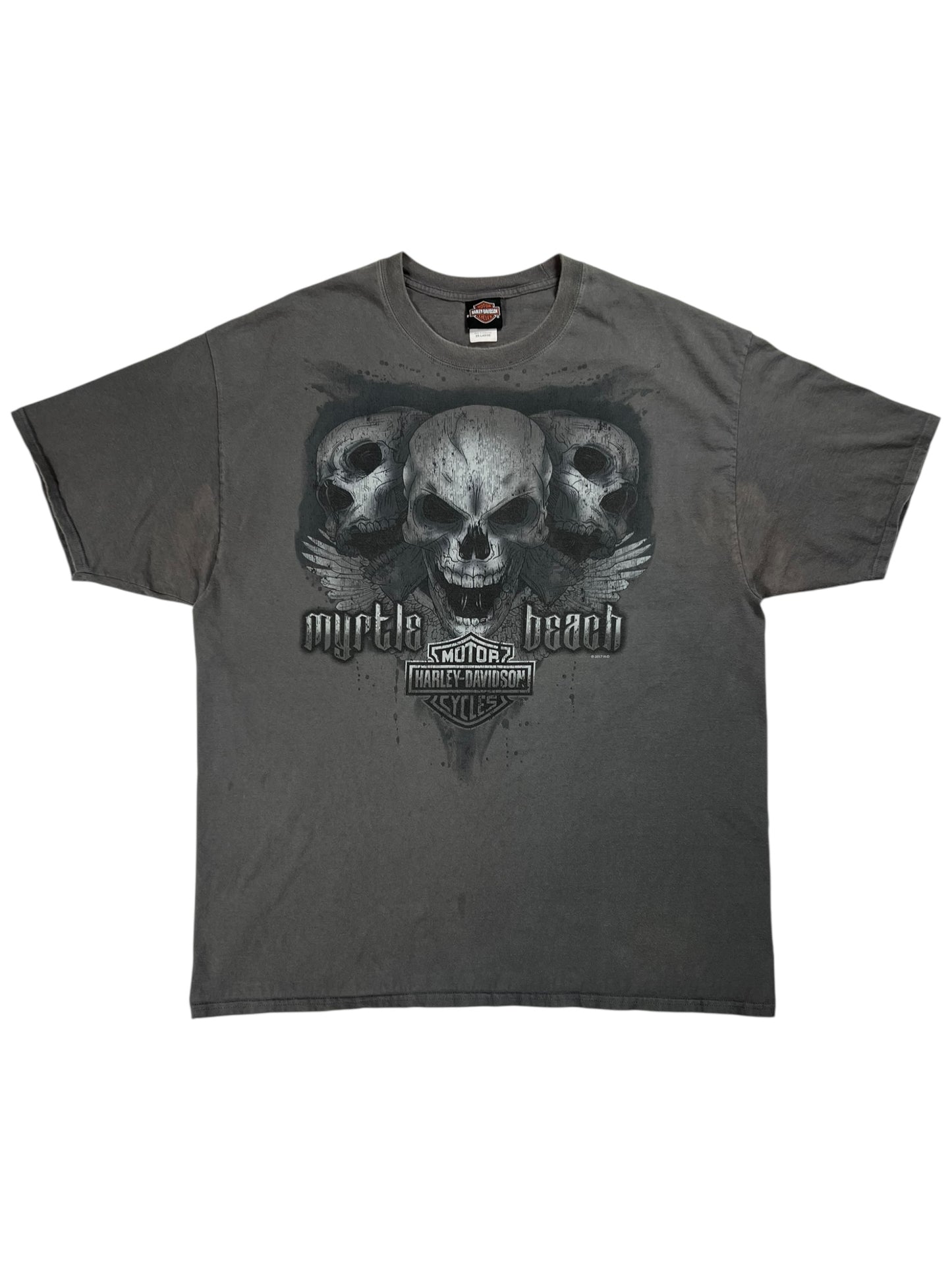 2017 Harley Davidson skulls faded biker tee (XXL)