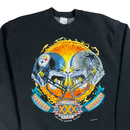 Vintage 1996 Salem Sportswear Pittsburgh Steelers Super Bowl flames crewneck (L)
