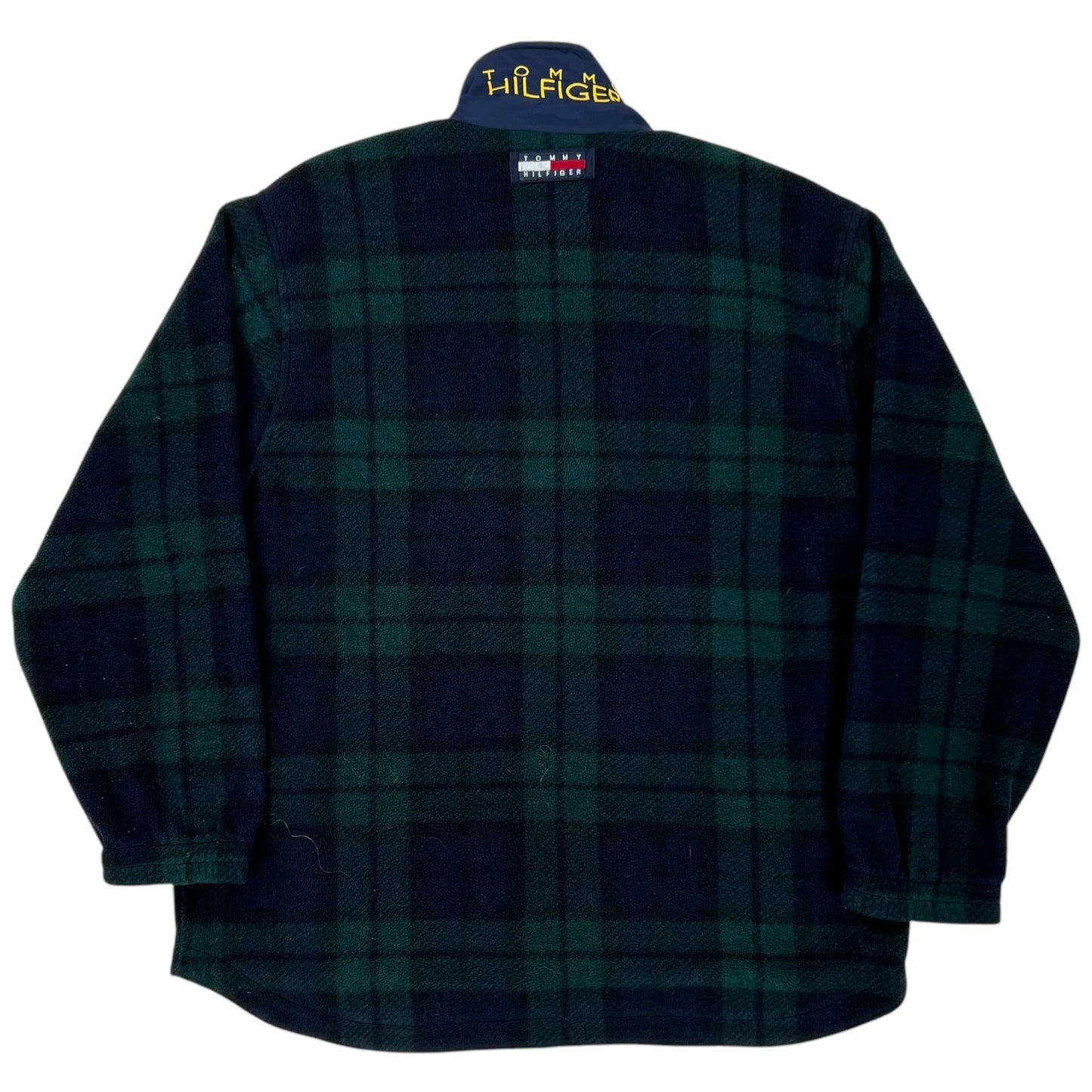 Vintage 90s Tommy Hilfiger plaid fleece (XL)