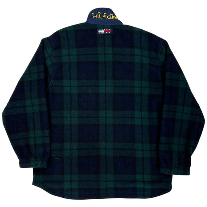 Vintage 90s Tommy Hilfiger plaid fleece (XL)