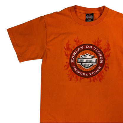 Vintage Y2K Harley Davidson Motorcycles Orange flame tee (M)