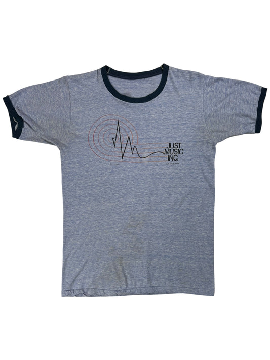 Vintage 1976 Just Music Inc. Chicago faded ringer tee (S)