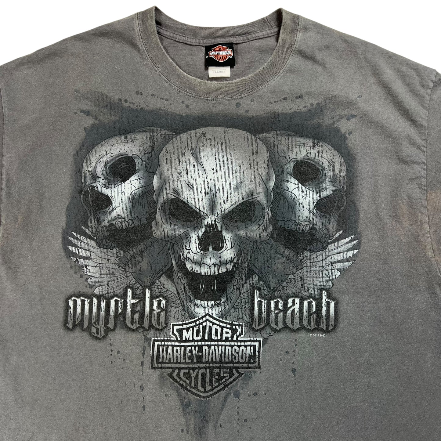 2017 Harley Davidson skulls faded biker tee (XXL)