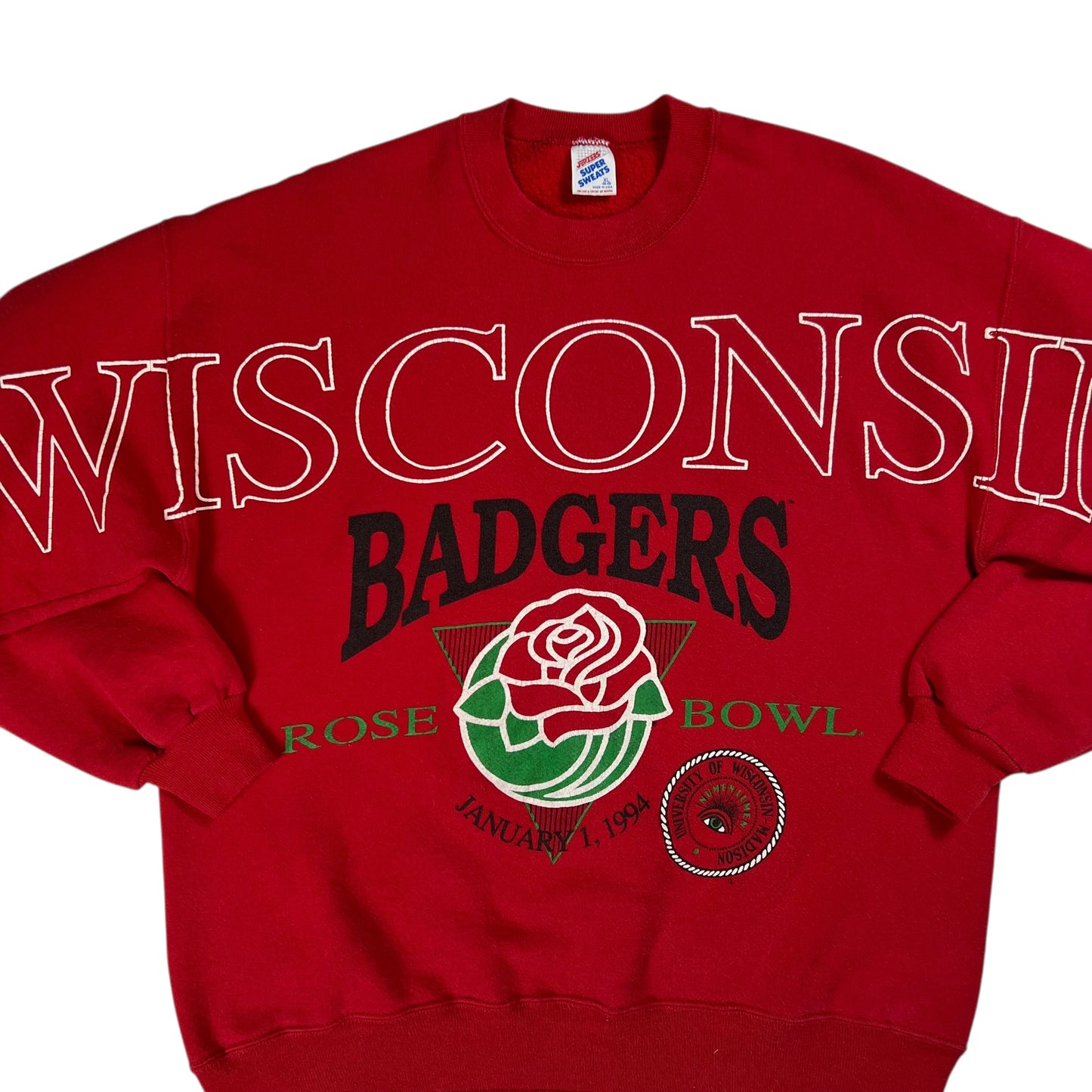 Vintage 1994 Wisconsin Badgers Rose Bowl spell out crewneck (L)