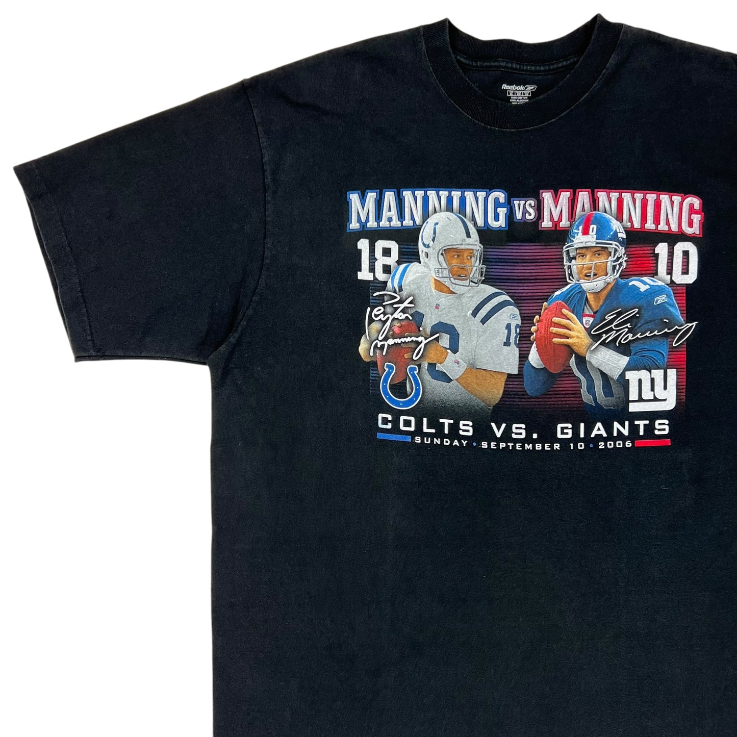 Vintage 2006 Peyton Manning Eli Manning Colts Giants NFL tee (XL)