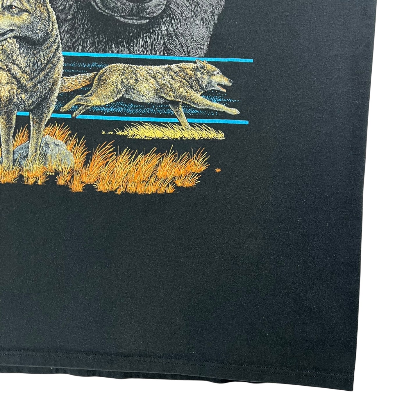 Vintage 90s Wolf nature print animal tee (XL)