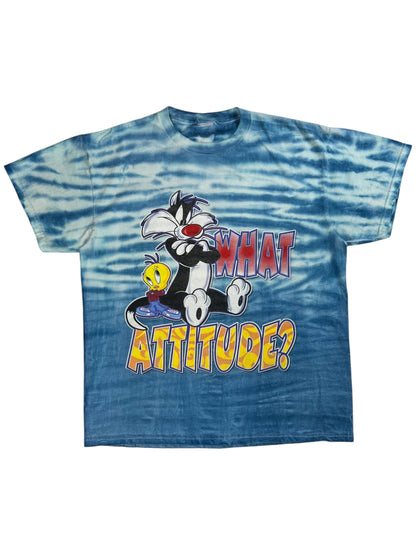 Vintage 90s Looney Tunes Sylvester Tweety Bird tie dye tee (L)