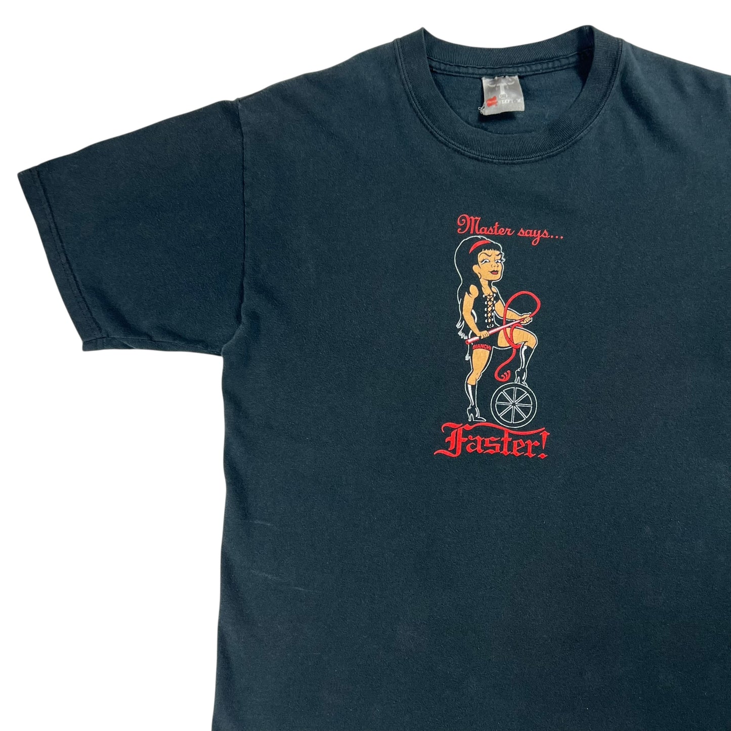 Vintage Y2K Dominatrix “Master Says… Faster” BDSM tee (M)