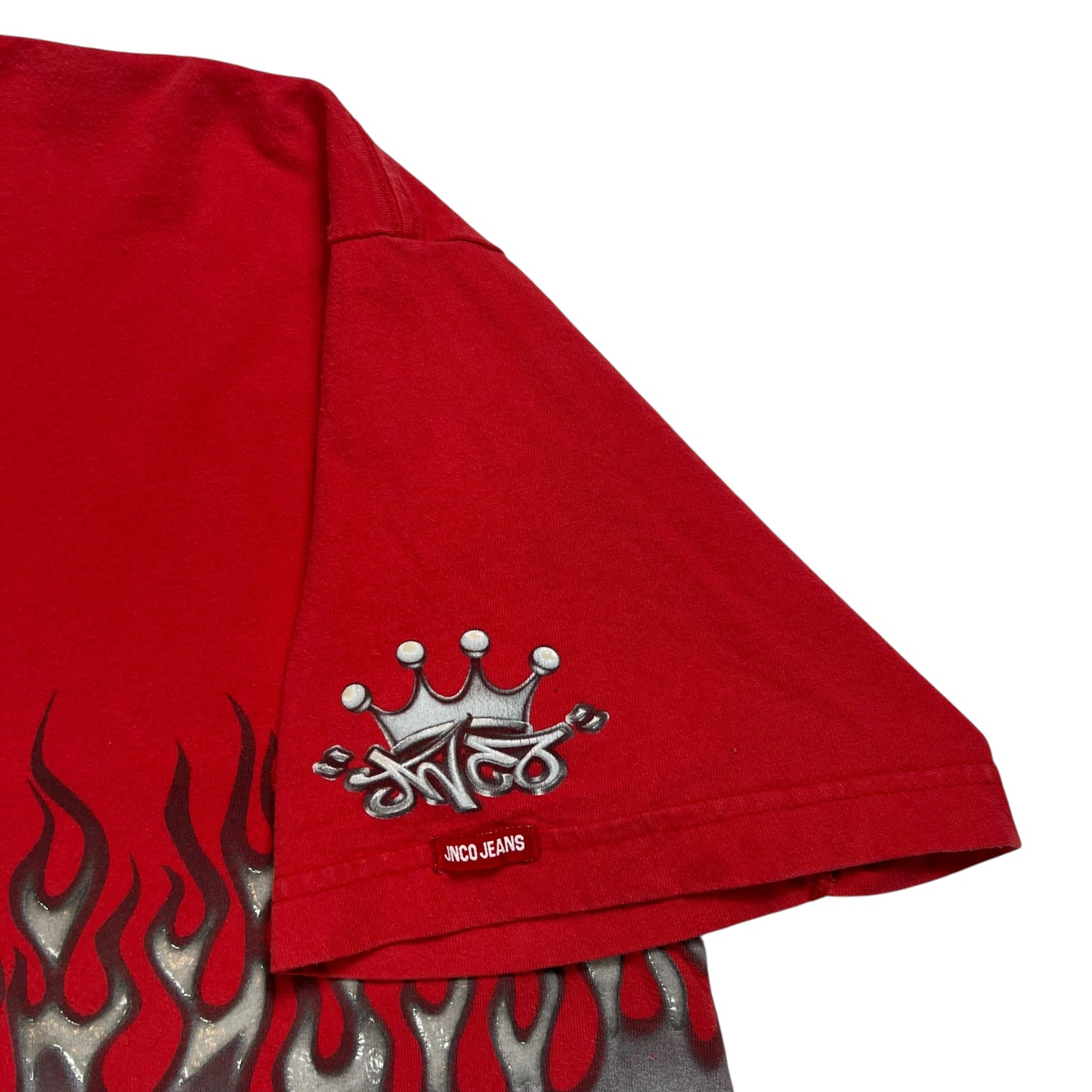 Vintage Y2K JNCO Jeans all over print wrap around skulls tee (XL)