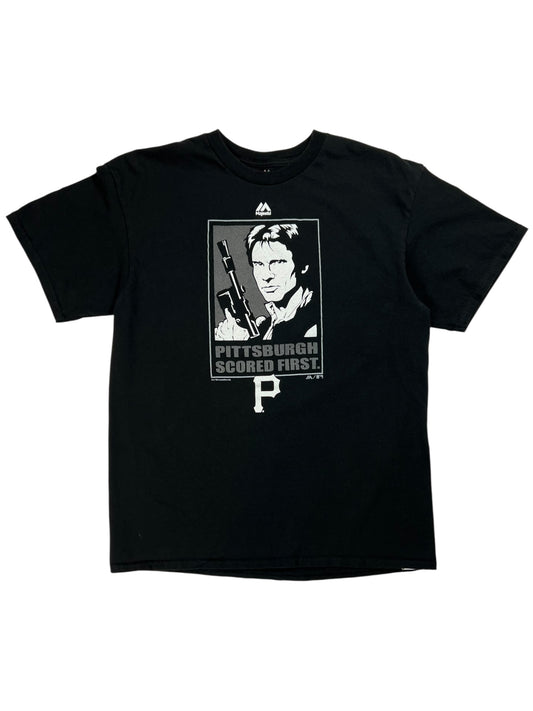 Y2K Majestic Pittsburgh Pirates Star Wars Han Solo tee (L)